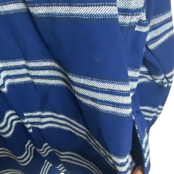 Duluth Trading Co. Womens Blue White Heritage Button Front Flannel Shacket XL - Picture 4 of 5